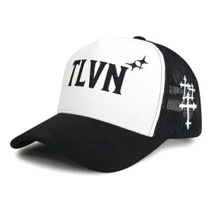 Wholesale Two-Tone Mesh Trucker Caps Custom Embroidery Logo Fashion Sports Trucker Hats Supplier thumbnail-1