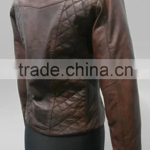 Stone Washed Genuine Leather Jacket Women thumbnail-4