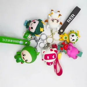 Custom Promotional Soft PVC 3D Cartoon Anime Character Rubber Keychain Personalized Logo thumbnail-1