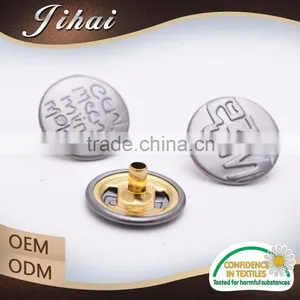 New Fashion Accessories Embossed Logo Metal Custom Clothing Snap Buttons thumbnail-6