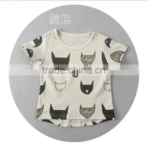 Summer New Style Kids Shirts Fashion Boys Ans Girls Round Collar Bat Printed Shirts thumbnail-4