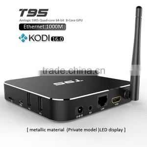 T95 Amlogic S905 4k M8 Android TV Box , Quad Core TV Android Box With Android 5.1 OS, Kodi16.0 Install Free Movies TV Box thumbnail-2