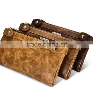 Icarer Luxury Classical Zipper Real Leather Handbag Wallet With Card Slot MT-5592 thumbnail-2