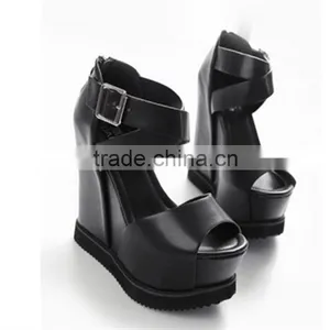 Nude Women 2015new Model Ladies Fancy Girls Wedge Sandals thumbnail-2