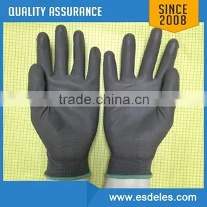 ESD Conductive Gloves Nylon Fiber Glove,PU Finger Coating Glove thumbnail-4