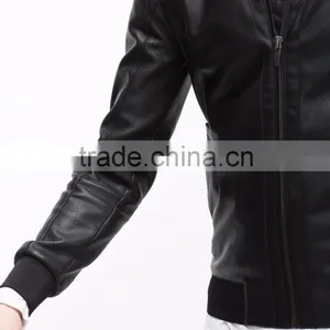 Plain Style With Nice Pockets Custom Man Fashion Leather Jacket thumbnail-2