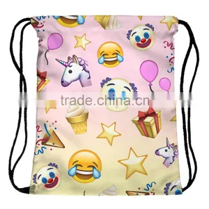 High Quality 3D Printed Wholesale Emoji Gift Drawstring Bag thumbnail-6