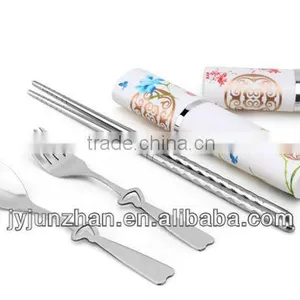 Stainless Travel Chopsticks Spoon Set With Plastic Box Packing and Nice Design thumbnail-1