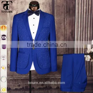 New Products 2016 European Style Direct Manufacturer Oem Factory Formal Wear Slim Fit Sky Blue Polyester Fabric Business Suits Quality Choice thumbnail-5