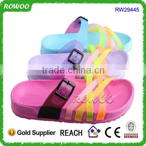 Girl Rainbow Sandal Shoe New Design,flat Ladies Fancy Sandal,EVA Flat Lady Sandal thumbnail-2