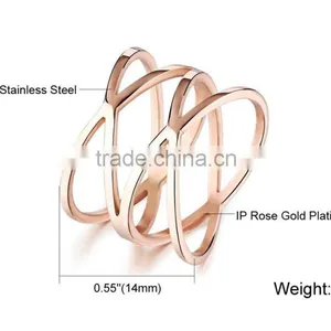 Wholesale Fashion Jewelry 18K Elegant Design Rose Gold Light Weight Gold Ring for Ladies thumbnail-6