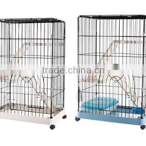 Luxury 3-floor Wire Plastic Cat Cage thumbnail-4