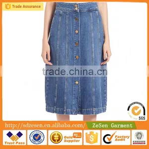 Women Denim Stretch Skirts Ladies Washed Sexy Skirts Blue Cotton Wholesale Summer Skirts Design For Lady thumbnail-5