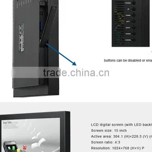 15 Inch Programmable Advertising Display Screen, Oem Touch Screen Lcd Display 1024, Heavy Duty Touch Screen Player thumbnail-4