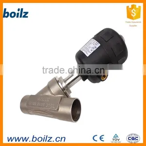 Y Type Angle Structure Pneumatic Welding Type Angle Valve With Plastic Cylinder thumbnail-2