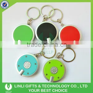 Round Shaped Promotional Plastic Keychains Led Light Torch thumbnail-1