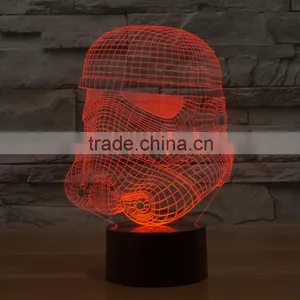 White Knight Shape USB + Battery Operated 3d Acrylic Illusion 7 Color Changing Night Light for Children Led Magnetic Lamp thumbnail-6