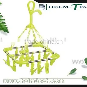 Colorful Clip Square Stainless Steel Hanger(14pegs)-8806 thumbnail-1