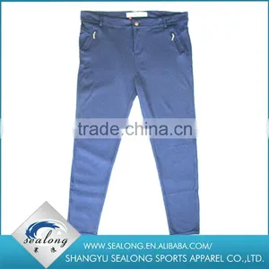Custom Factory Price Fashion Roman Fabric Blue Pants With Zipper thumbnail-1