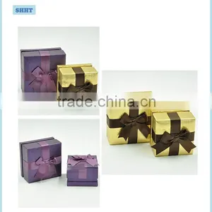 Lovely Custom Made Paper Packaging Gift Box With Colorful Ribbon thumbnail-1