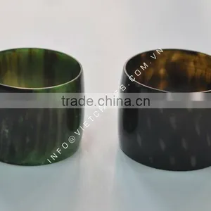 White Dot Horn Bangle 4cm Wide thumbnail-1