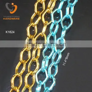 1.8mm Thick Colorful Small Oval Shape Aluminum Chain thumbnail-1