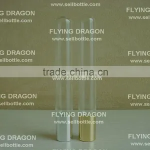 15ml Long Thin Slender Round Bottom Roll on Glass Bottle With Shiny Golden Aluminium Cap thumbnail-1
