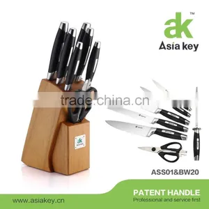 International Traditions 8 Pieces Chef Knives Set With Block and Sharpener thumbnail-1