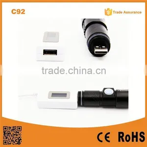 C92 Build in Battery Promotional Zoomable Mini USB POWER BANK Flashlight thumbnail-1