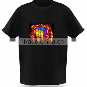 Electroluminescent /long Lifetime Sound Activated el T-shirt With Different Designs thumbnail-3
