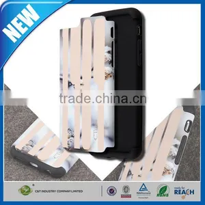 C&T Luxury Style High Quality Silicone+pc Hybrid Combo Case for Iphone6 Flower Cover thumbnail-1