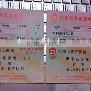 Premium Thermal Paper Cinema Movie Tickets Printing thumbnail-1