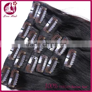7A Virgin Clip In Human Hair Extensions 100g Clip In Wavy Hair Extensions Brazilian Body Wave Clip In Hair Extensions 100g thumbnail-3