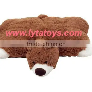 Plush Cushion Bear Toys, Plush Brown Bear Cushion thumbnail-1