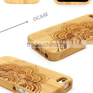 New Hot Sale! Buy Wood PC Mobile Case for Iphone 5 Wood Case With Laser Engraving Mandala Pattern thumbnail-3