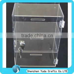 New Design 3 Tier Acrylic Charity Donation Box High Quality Cheap thumbnail-1