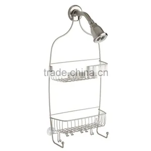 New Fashion Metal Dual Tiers Shower Caddy for Shelf Storage Bins thumbnail-1