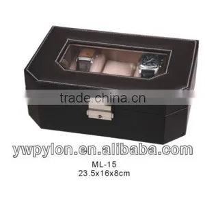 Black Leather Gift Box for Watches thumbnail-1
