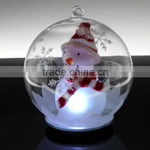 Christmas Glass Inside Painting Ball Xmas Ball ,clear Glass Christmas Ball With LED Light thumbnail-1
