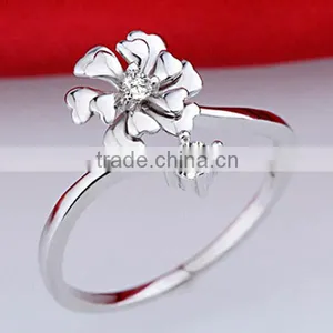Fashion Jewelry Freshness Style Beautiful Flower Design 925 Sterling Silver Rings thumbnail-3