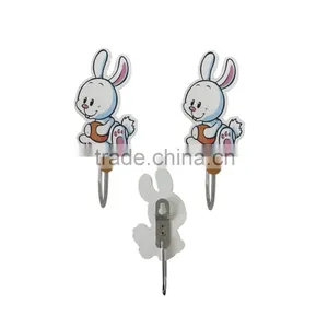 Wooden Kids Cloth Hooks Easter Decorative on Wall Hanging Hooks Promotion Gifts Crafts Single Hanger for Children thumbnail-1