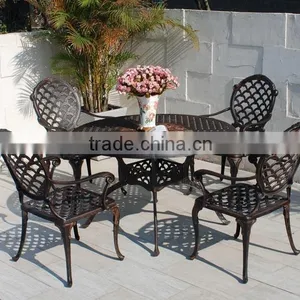 Best Selling High Quality Garden Furniture Cast Aluminium Dining Table Set in Patio thumbnail-1