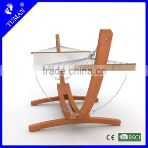 Hot Sell Wooden Hammock Stand With Cable Rope thumbnail-1