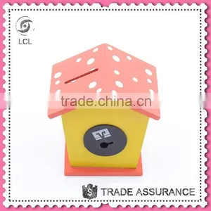 Money Saving Box for Kids, Wooden House Shaped Money Box thumbnail-2