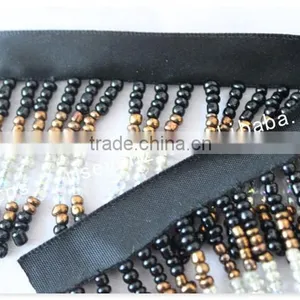 Newest Design 7cm Width Webbing Handmade Beaded Fringe Wholesale thumbnail-5