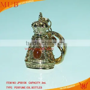 Glass Jewelry Gold Keyring Glass Essential Oil Bottle thumbnail-1