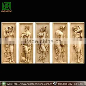 Stone Carved Lady Wall Relief Sculpture thumbnail-1