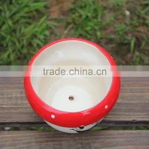 Cute Garden Decor Small Ceramic Smiling Face Planters thumbnail-4