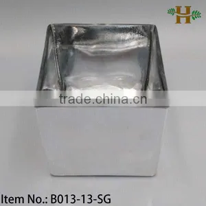 Handmade Cubic Crackled Square Vase, Square Candle Holder thumbnail-3