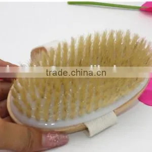 Cy305 Bath Body Brush, 100% All Natural Boar Bristle Wooden Handle & Band Fixed Bristles Brush thumbnail-2